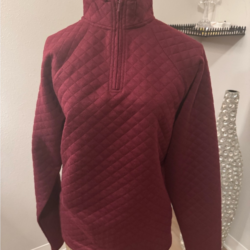 Nomad Red Quilted Pullover Sweater
